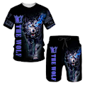 Miniatyrbild 1 av 7: Herr 2-delars träningsset sommar shorts set Style 2 2XL