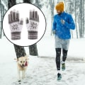Miniatyrbillede 3 af 10: 1 Par Touchscreen Handsker Vinter Snefnug Print Tykke Strikket Handsker Grey