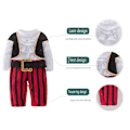 Miniatyrbillede 2 af 11: 4-delt Pirat Kostume til Baby og Smådrenge 100