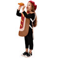 Pikkukuva 3 / 7: Lasten Halloween Pizza Hotdog Pickle Peapod Banana Carrot Waffle -asu L