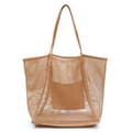 Mesh Beach Tote Damaxelhandväska khaki