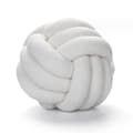 Handstickad Knuten Boll Lammull Kudde White 22CM