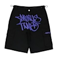 Miniatyrbillede 2 af 5: Mænds Trænings Shorts med Bogstavgrafisk Snøre og Lommer Black  Red M