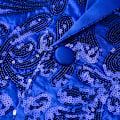Miniatyrbillede 4 af 10: Mænds Sequin Blazer Glimtende Glitterjakke Skinnende Blomsterjakke Blue S