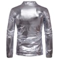 Miniatyrbilde 2 av 8: Hettejakke med glidelås, lange ermer og paljetter for menn Silver XL