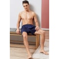 Miniatyrbild 5 av 7: Sidenboxershorts i satin för män, silkespyjamasbyxor, loungeshorts för män blue 4XL