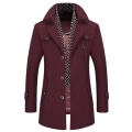 Pikkukuva 1 / 5: Miesten Herringbone-Tweed-Pitkätakki Red XL