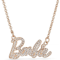 Miniatyrbillede 1 af 6: Barbie Krystal Script Logo Halskæde Rose Gold