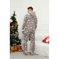 Pikkukuva 5 / 6: Miesten Joulu Onesie Flanelli Pyjamat Gray M