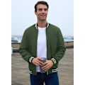 Miniatyrbillede 3 af 8: Mænds Jakke Casual Pilot Fuldt Lynlås Jakke Green 2XL