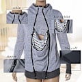 Miniatyrbilde 3 av 5: 3-i-1 Multifunksjonell Maternitygenser med hette for kvinner Gray M