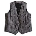 Miniatyrbild 7 av 10: Herrar Herringbone Tweed Ylle Väst Enknäppt Slim Fit Väst Black M