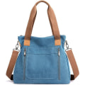Miniatyrbild 1 av 5: Kvinnors Canvas Tote Portmonnä Work Shoulder Crossbody Bag Blue