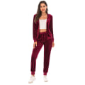 Miniatyrbild 3 av 5: Träningsoverall för Kvinnor 2-delad Set Velour Sweat Outfits RED S