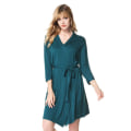 Miniatyrbilde 3 av 7: Korte strikkede kimono-kåper for kvinner med lommer green L