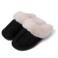 Miniatyrbillede 1 af 6: Dames Fuzzy Memory Foam Tøfler Fluffy Vinter Hjemmesko Black 41
