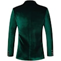 Miniatyrbillede 2 af 6: Mænds Fløjlsblazer Slim-Fit Mode Solid Suitjakke Green S