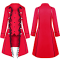 Pikkukuva 2 / 8: Naisten goottilainen steampunk viktoriaaninen renessanssi keskiaikainen takki red 2XL