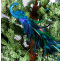 Miniatyrbild 3 av 7: Julgranshängande Simulerad Blå Påfågel Fjäder 2PCS