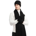 Pikkukuva 2 / 10: Talvitrikoohattu Beanie Pitkä Kaulaliina Kosketusnäyttöhanskat Sarja Grey