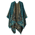 Miniatyrbild 1 av 3: Retro Tofs Poncho Sjal Cape Wraps för kvinnor green