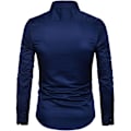 Pikkukuva 4 / 5: Miesten Slim Cotton Pitkähihainen Napit-Paita Blue M