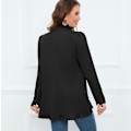 Miniatyrbilde 5 av 8: Kvinners Ruffled Lapel Knappelukking Jakke Black M