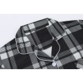 Miniatyrbild 2 av 9: Mjukt Silke Långärmad Dam Plaid Skjorta Pyjamas Black M