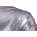 Miniatyrbillede 3 af 8: Mænds Stående Krage Zip Langærmet Sequin Jakke Silver M