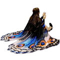 Miniatyrbillede 1 af 6: Halloween Butterfly Vinger Kostume til Kvinder B