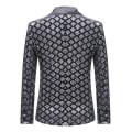 Miniatyrbild 2 av 5: Mans paljettdräkt Slim Fit Jacka Bröllopsbal Blazer silver XL