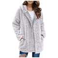 Miniatyrbild 2 av 5: Damjackor i fuzzy fleece med huva i öppen front color1 L