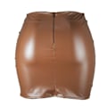 Miniatyrbild 2 av 8: Basic, hög midja, konstläder Bodycon Mini Pencil Kjol för kvinnor brown M