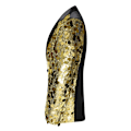 Miniatyrbild 2 av 5: Herrar Sequin Blazer Kostym En Knapp Slim Fit Sequin Jacka Gold 38