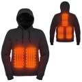 Miniatyrbillede 1 af 3: Mænds Casual Hættetrøje med USB Opvarmning Black XL