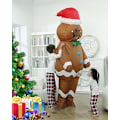Miniatyrbild 5 av 6: Pepparkaksgubbe Kostym för Vuxen, Uppblåsbar Juldräkt Brown