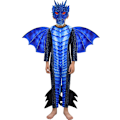 Miniatyrbillede 1 af 6: Halloween-dragt til drenge, dragekostume med vinger Q1 140