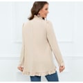 Miniatyrbilde 5 av 8: Kvinners Ruffled Lapel Knappelukking Jakke Apricot L