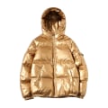 Miniatyrbild 1 av 3: Hooded Full Zip Metallic Shiny Down Coat för män gold XL