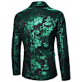 Miniatyrbillede 2 af 4: Mænds Blomster Tuxedo Jakke Paisley Sjal Lapel Suit Blazer Jakke til Middag Green 2XL