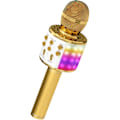 Miniatyrbild 1 av 5: Trådlös Bluetooth karaokemikrofon med LED-lampor Gold