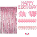 Miniatyrbild 1 av 2: Födelsedag Dekorationssats - 37 Pack Ballong Folie Frans Gardin Bakgrundssats pink