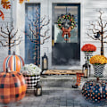 Pikkukuva 4 / 5: Halloween-Pumpun Ilmapallo LED-Lyhty Kurpitsa Valot Sisä- ja Ulkokäyttöön Lattice