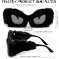 Miniatyrbild 5 av 7: Plush Fuzzy Kattöga Solglasögon för Kvinnor Black