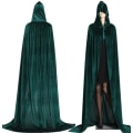 Pikkukuva 1 / 2: Halloween-huppu pitkä samettikapea aikuisille vampyyrikapea Green XL