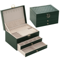 Smyckeskrin 3 lager stor case green