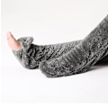 Pikkukuva 3 / 4: Mukavat Sukat, Polven Korkuiset Tossut, Naisten Talviset Polven Yläpuoliset Koti-Fluffy Pitkät Sukat Dark Grey