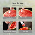 Miniatyrbild 9 av 9: 2-i-1 Vattenmelon Gaffel Slicer Cutter, Rostfritt Stål 2-i-1 Vattenmelon Gaffel Slicer