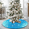 Miniatyrbild 2 av 7: 48 Tums Sequin Dubbel Trädbotten för Juldekorationer Blue