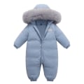 Miniatyrbild 1 av 7: Babyflicka Vinteroverall, Snödräkt Dunjacka Tjock Jumpsuit Blue 80cm